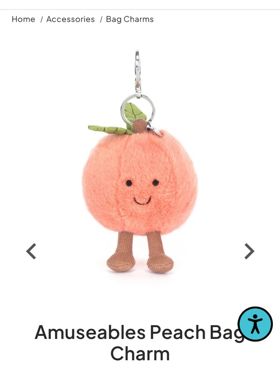 Jellycat Other - Peach Plush Bag Charm - Pink Peach Keychain